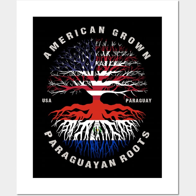 American Grown Paraguayan Roots Paraguay Flag Wall Art by heart teeshirt